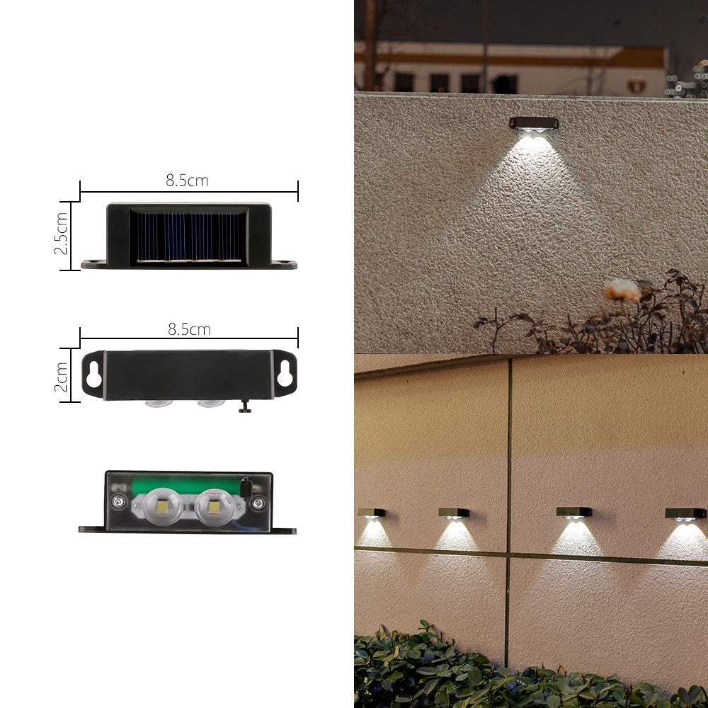 Applique murale LED compacte à détecteur de mouvement à énergie solaire pour escaliers et clôtures extérieures