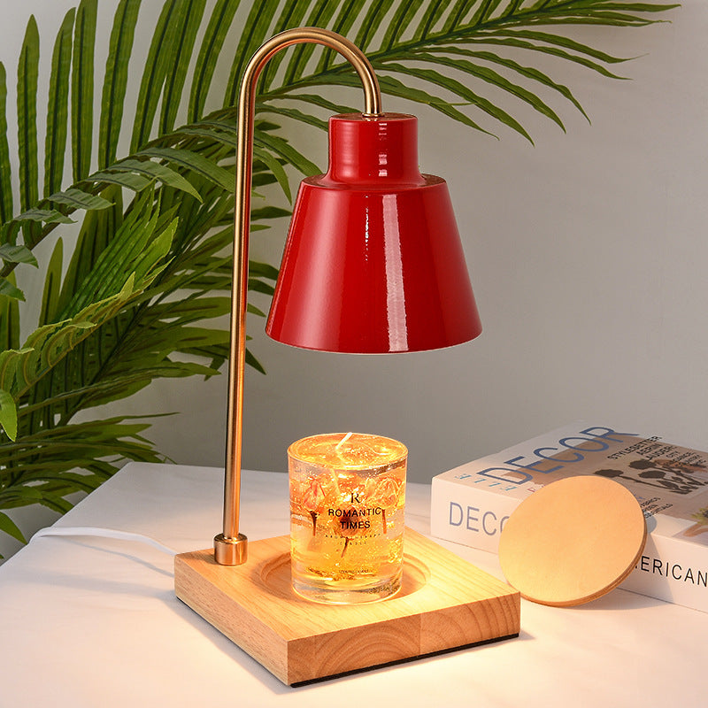 Lampe de bureau moderne avec base en bois