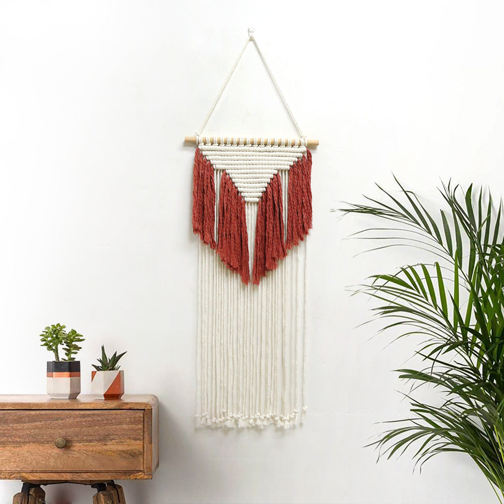 Décoration murale en macramé avec franges créatives