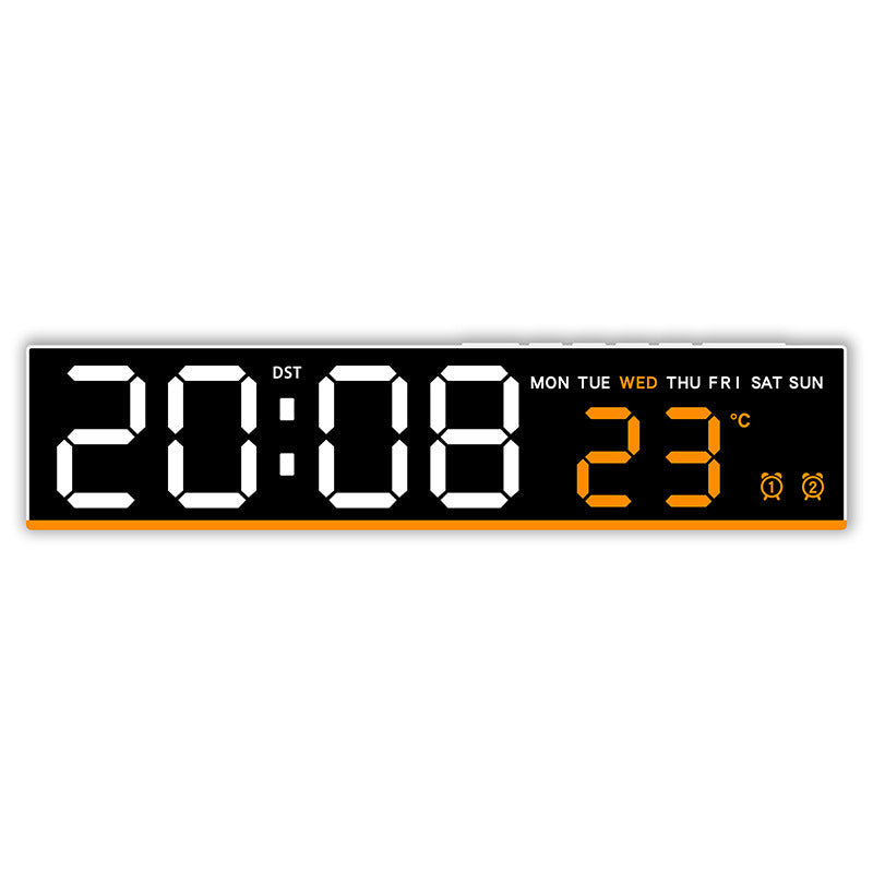 Horloge murale numérique avec grands chiffres LED et affichage de la température