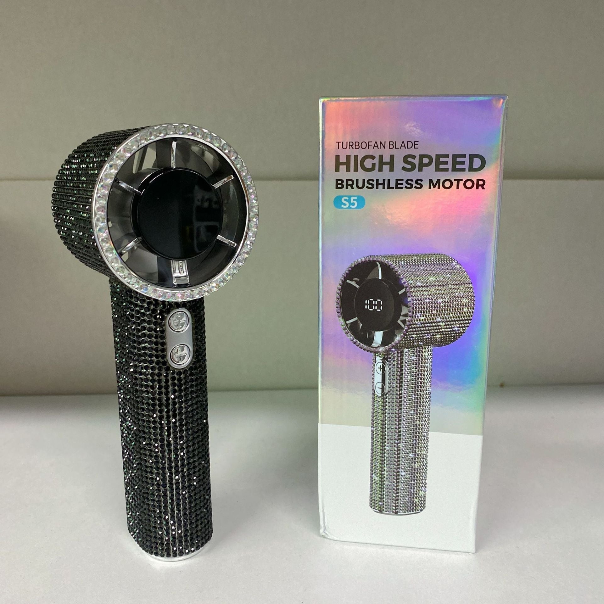 Sèche-cheveux portable haute performance pour femme avec détails brillants
