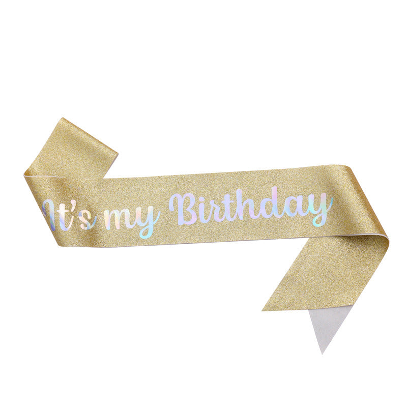 Bande d'anniversaire festive pour femme avec motif pailleté