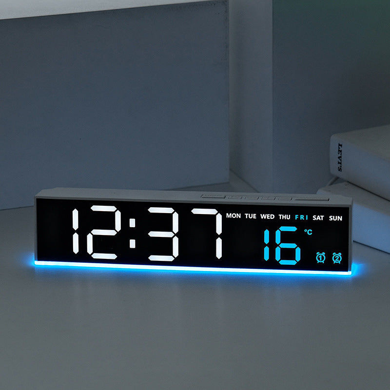 Horloge murale numérique avec grands chiffres LED et affichage de la température