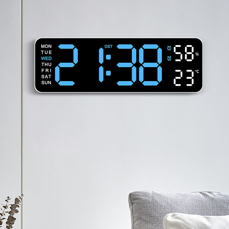 Horloge murale numérique avec affichage de la température et de l'humidité