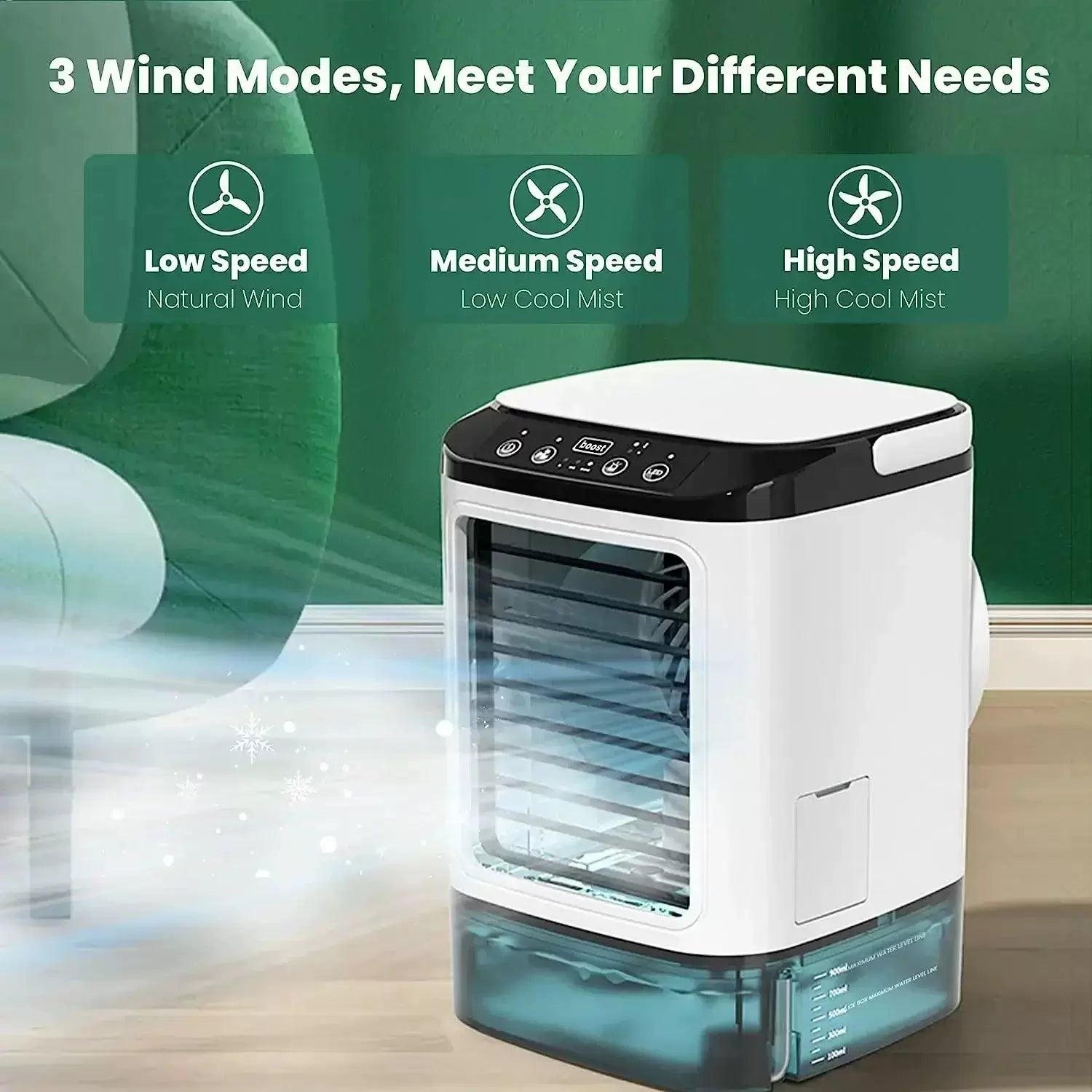 Vaporisateur et humidificateur d'air portable de bureau unisexe taille unique avec automatiseur à ultrasons compartiment à glace amovible grand réservoir d'eau