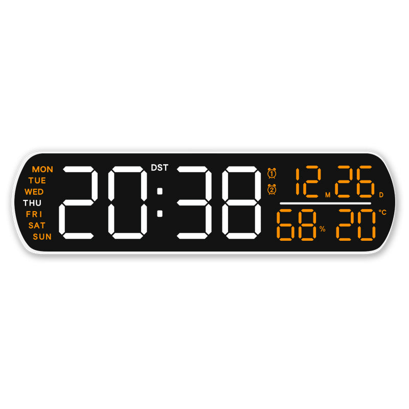 Horloge murale numérique avec affichage de la température et de l'hygromètre