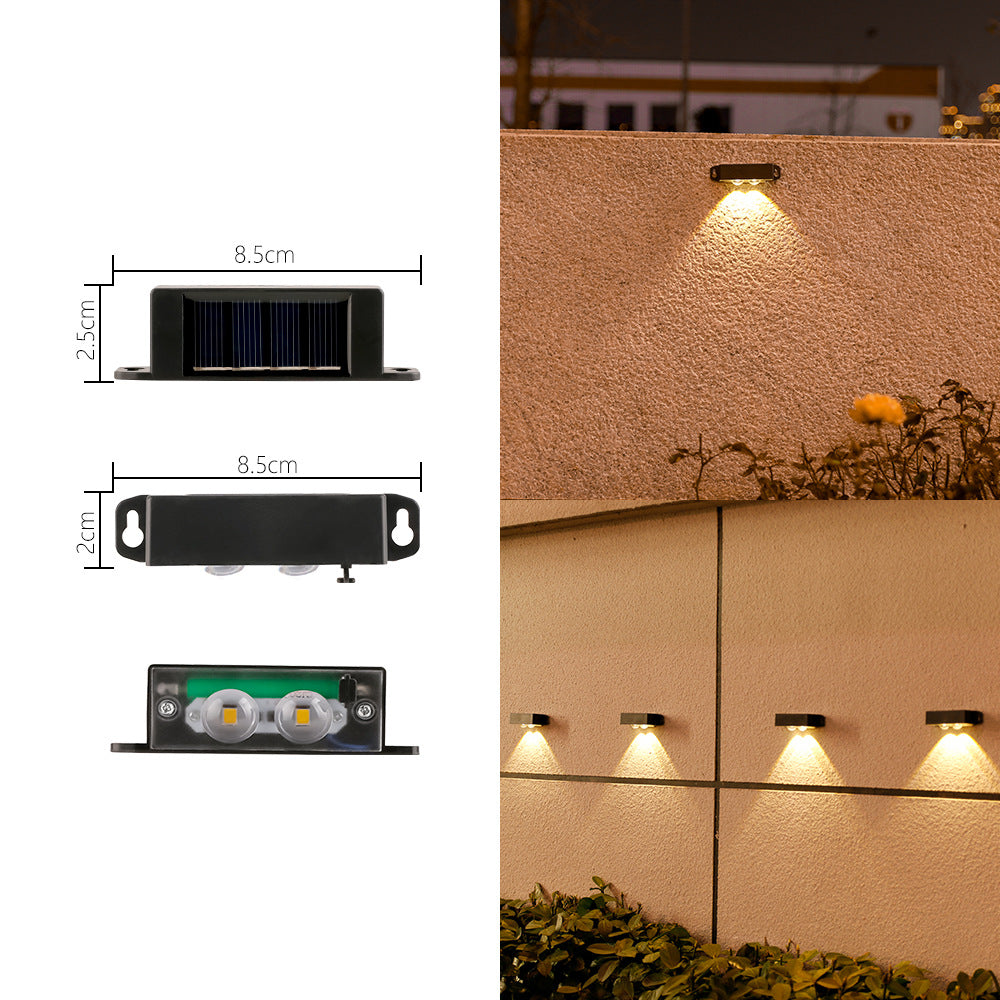Applique murale LED compacte à détecteur de mouvement à énergie solaire pour escaliers et clôtures extérieures