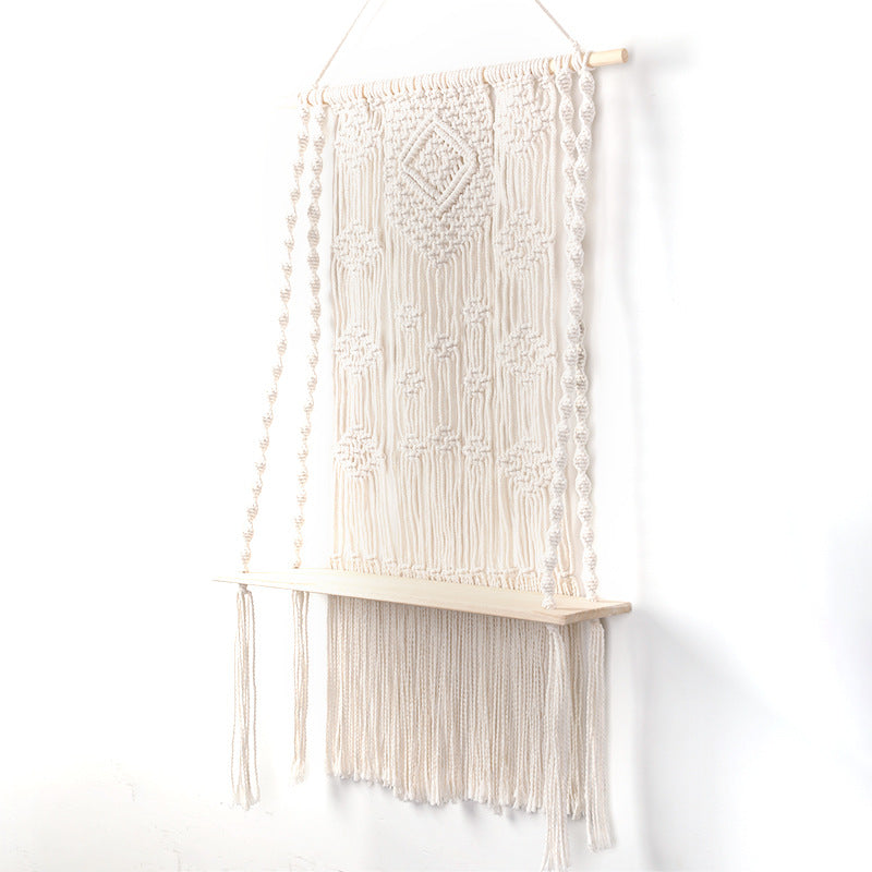 Étagère murale en macramé avec cintre