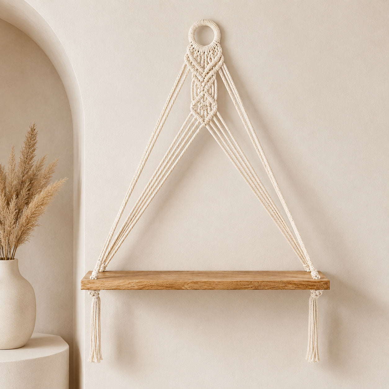 Etagère murale en macramé