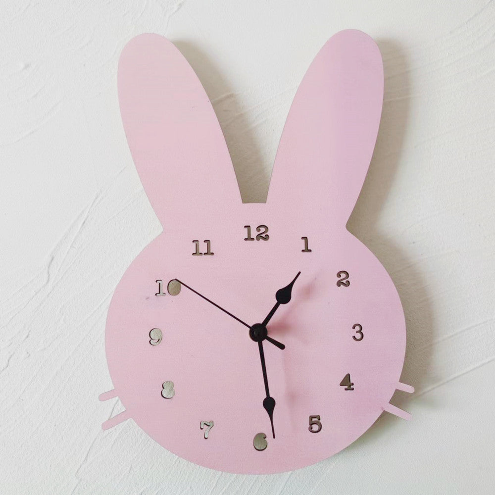 Horloge murale de lapin nordique | Conception moderne en bois