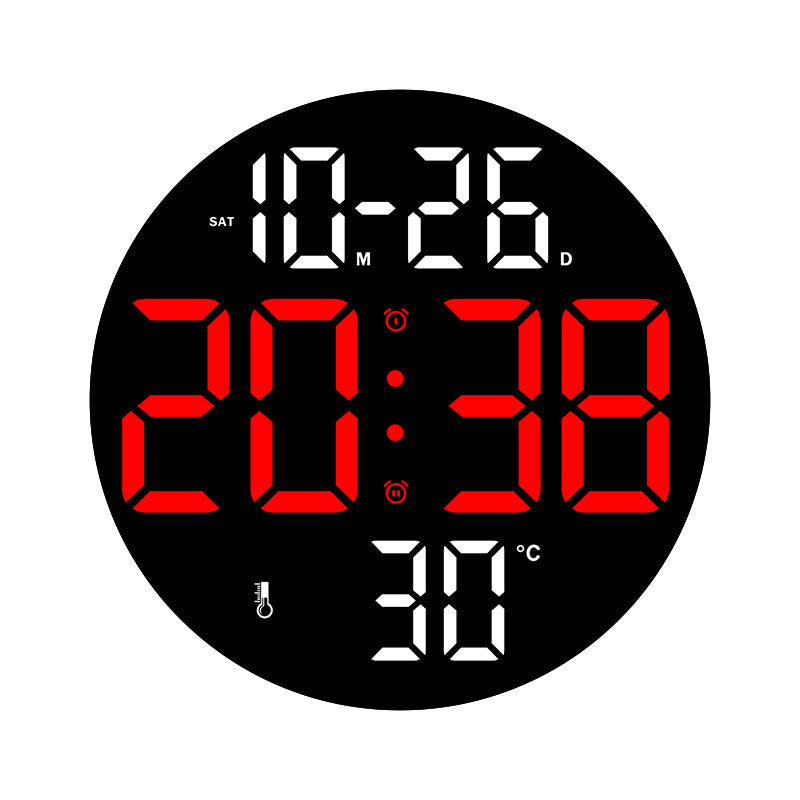 Horloge murale numérique avec fonction température et hygromètre