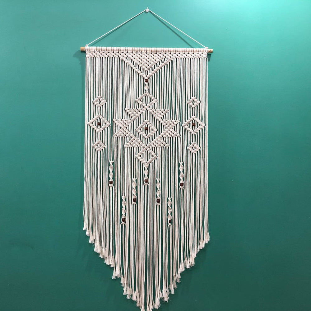 Décoration murale en macramé avec franges créatives