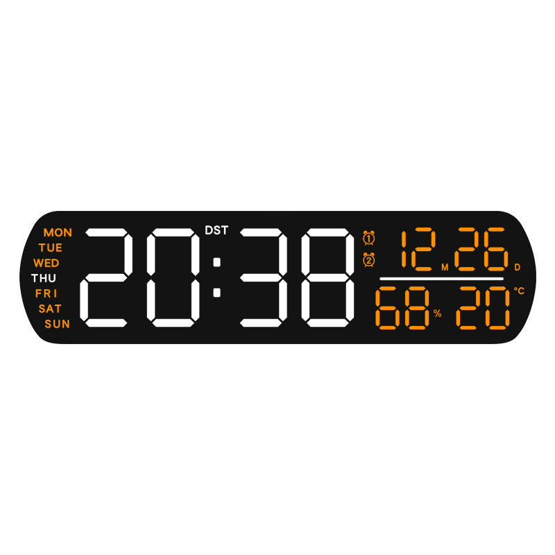 Horloge murale numérique avec affichage de la température et de l'hygromètre