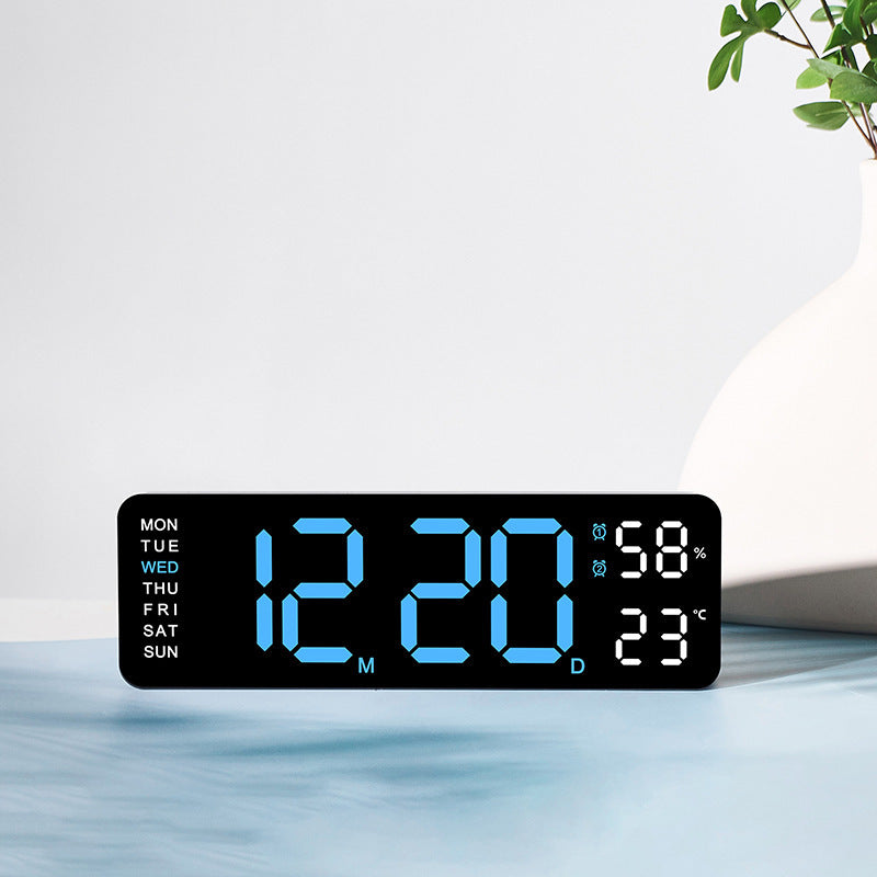 Horloge murale numérique avec affichage de la température et de l'humidité