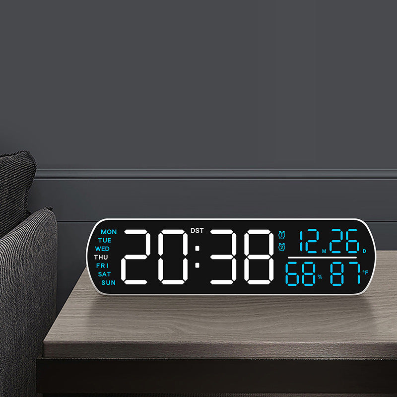 Horloge murale numérique avec affichage de la température et de l'hygromètre