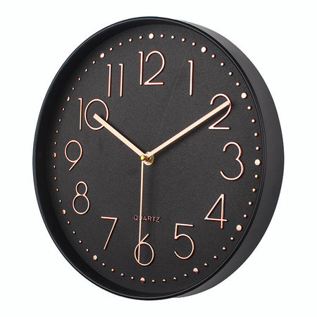 Horloge murale, cadran minimaliste avec chiffres clairs et aiguilles contrastées, boîtier plastique durable et mouvement à quartz précis