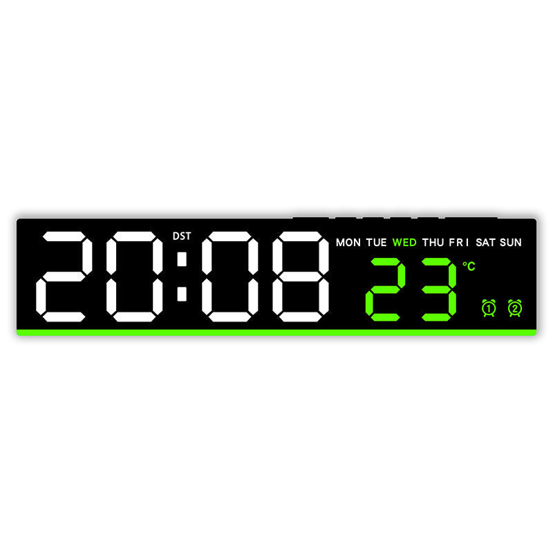 Horloge murale numérique avec grands chiffres LED et affichage de la température