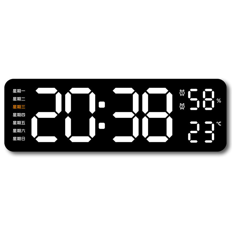 Horloge murale numérique avec affichage de la température et de l'humidité