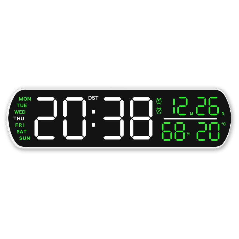 Horloge murale numérique avec affichage de la température et de l'hygromètre