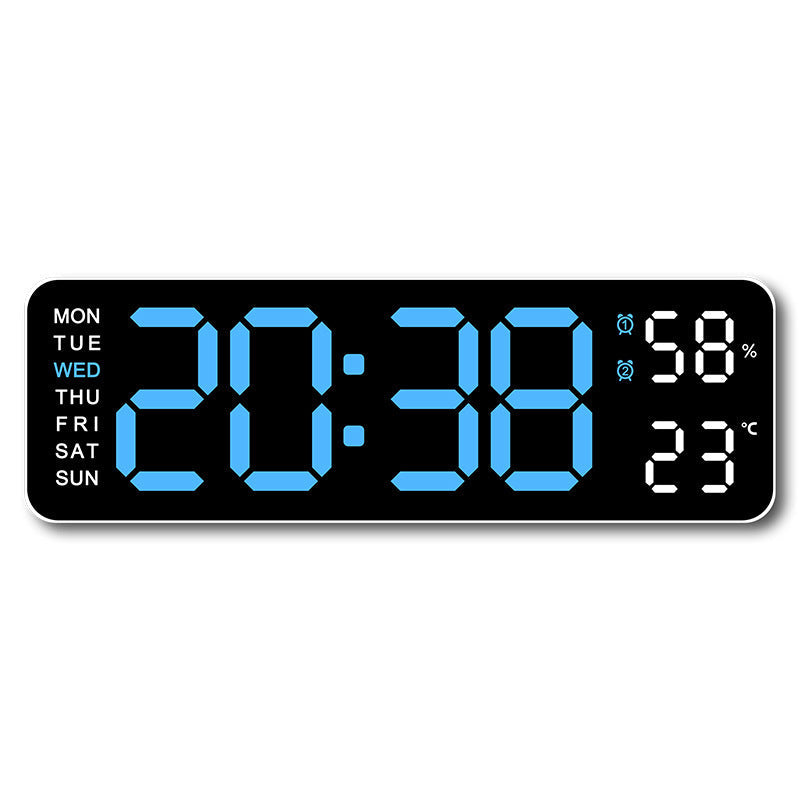Horloge murale numérique avec affichage de la température et de l'humidité