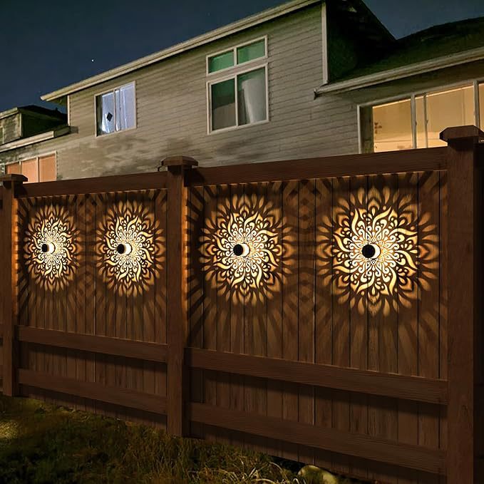 Applique solaire décorative avec motif de projection de mandala