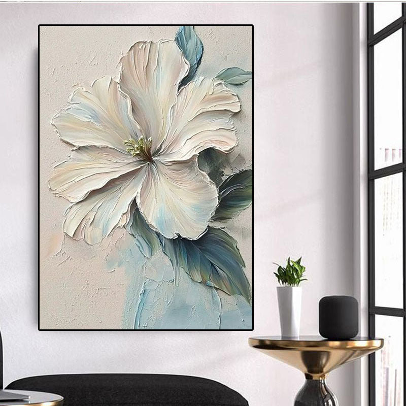 Décoration murale en toile florale texturée