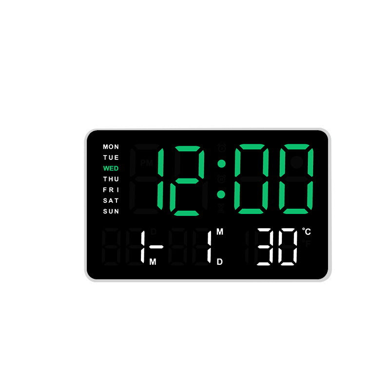 Horloge murale numérique avec affichage de la température et de la date