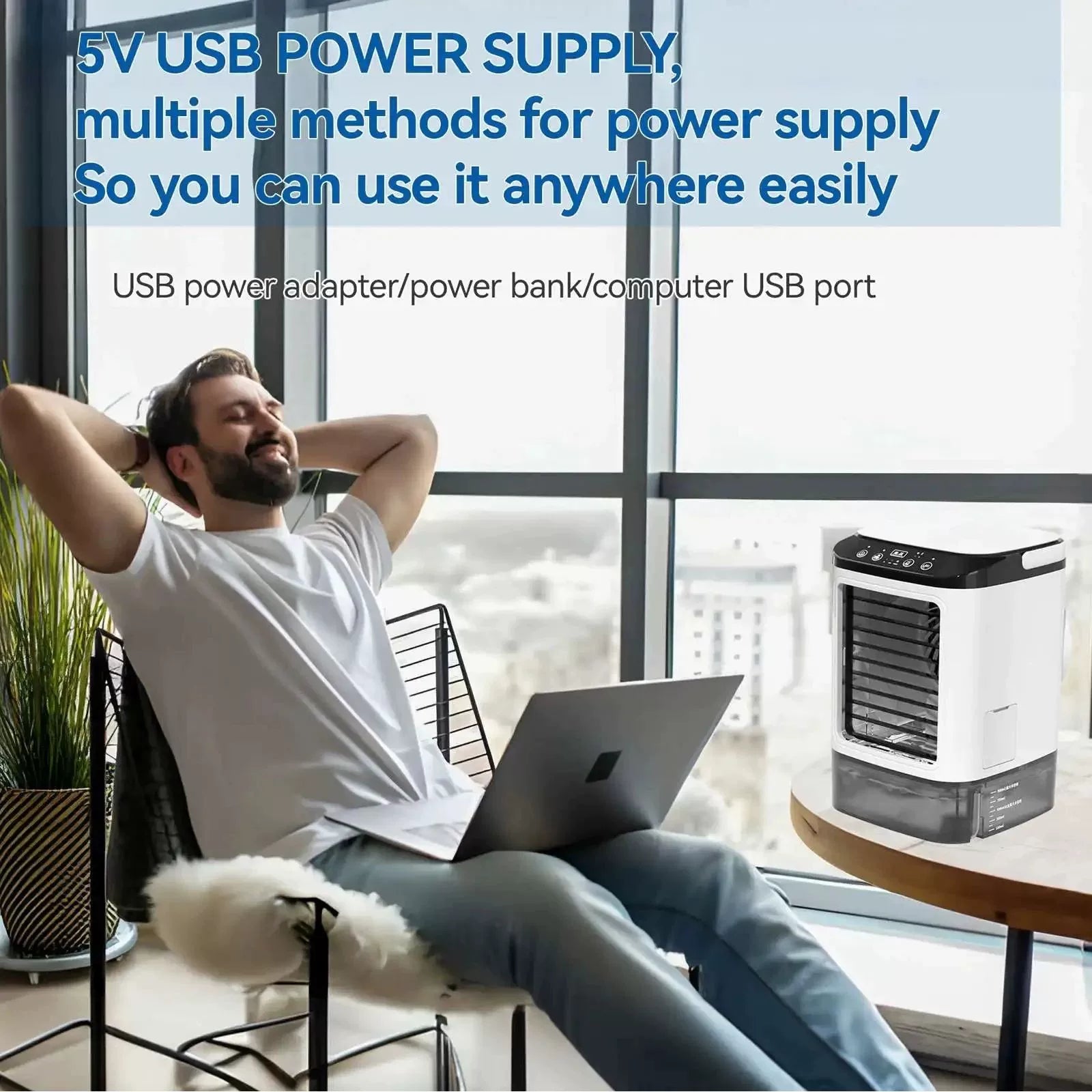 Vaporisateur et humidificateur d'air portable de bureau unisexe taille unique avec automatiseur à ultrasons compartiment à glace amovible grand réservoir d'eau