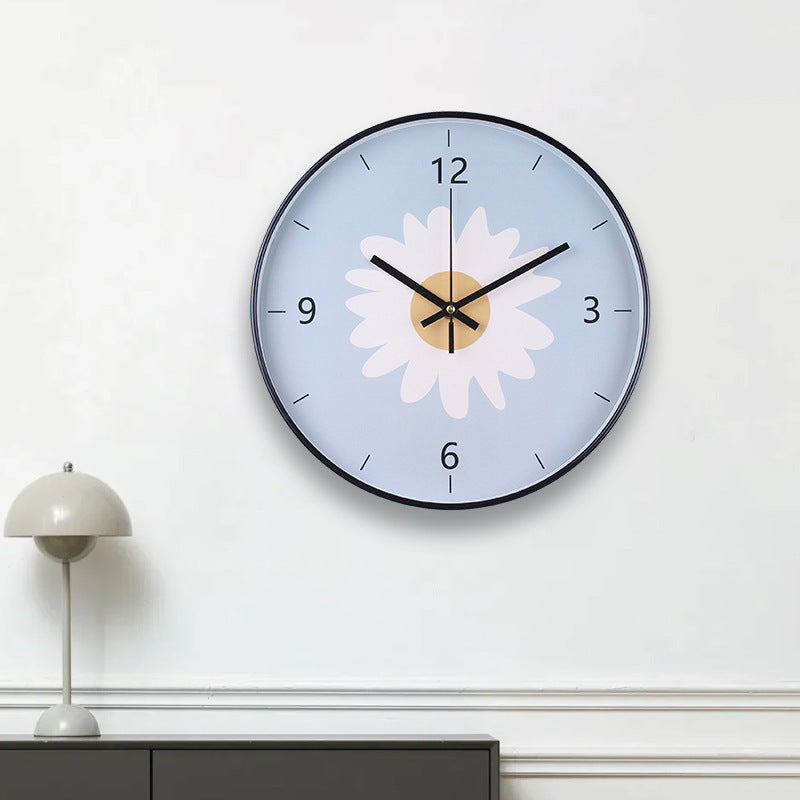 Horloge murale avec élégant motif de feuilles