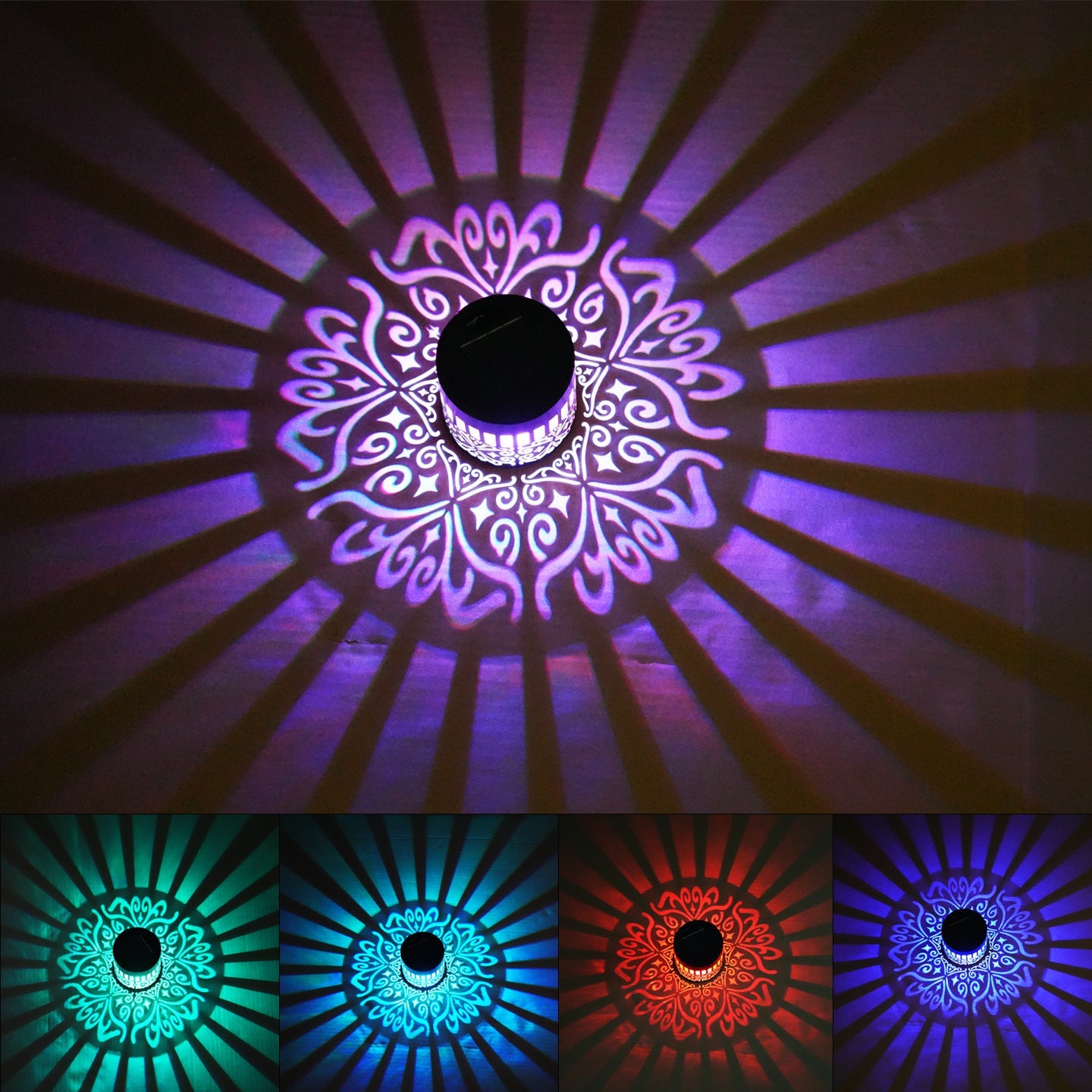 Applique solaire décorative avec projection de sculpture marocaine, paire d'appliques murales d'extérieur en métal