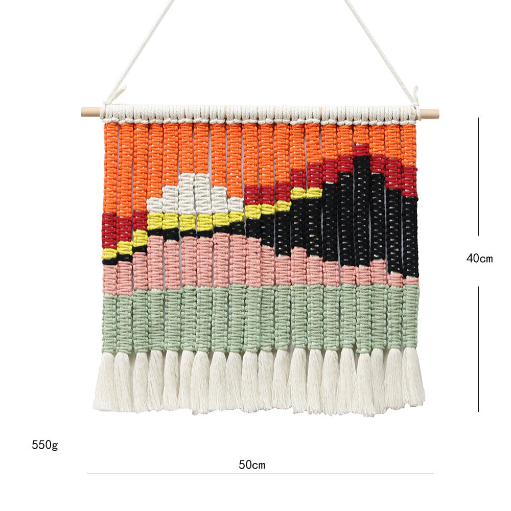 Décoration murale en macramé avec motif géométrique élégant