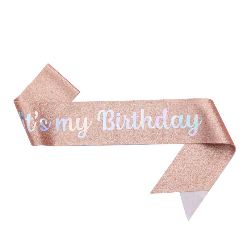 Bande d'anniversaire festive pour femme avec motif pailleté