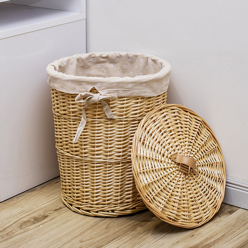 Panier à linge décoratif en osier