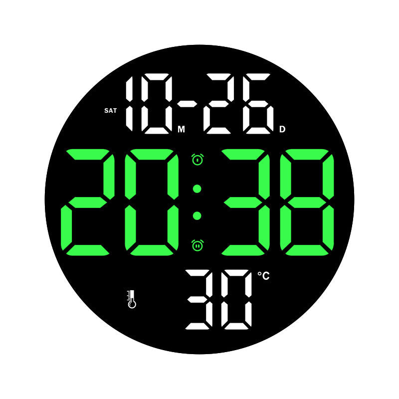 Horloge murale numérique avec fonction température et hygromètre