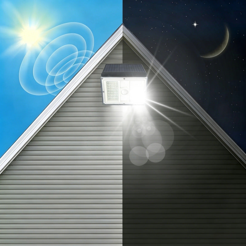 Applique murale de sécurité LED à détecteur de mouvement solaire haute performance avec panneau réglable et projecteur grand angle