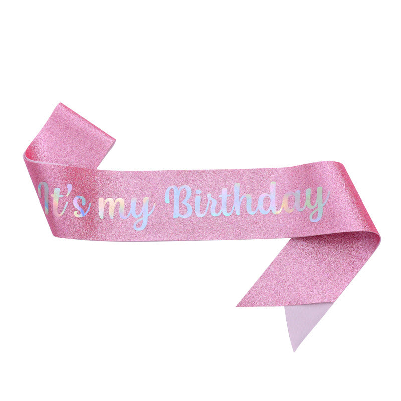Bande d'anniversaire festive pour femme avec motif pailleté