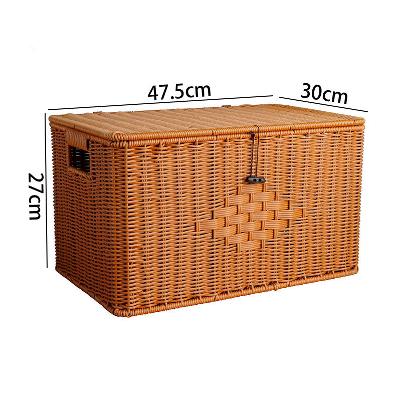 Panier à linge rectangulaire pour femme en matériau tressé