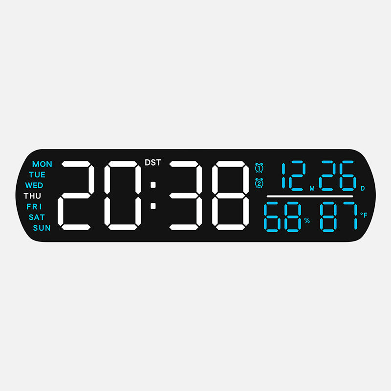 Horloge murale numérique avec affichage de la température et de l'hygromètre