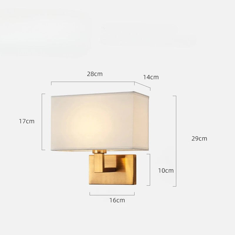 Lampe de chevet murale LumaNova avec abat-jour en tissu