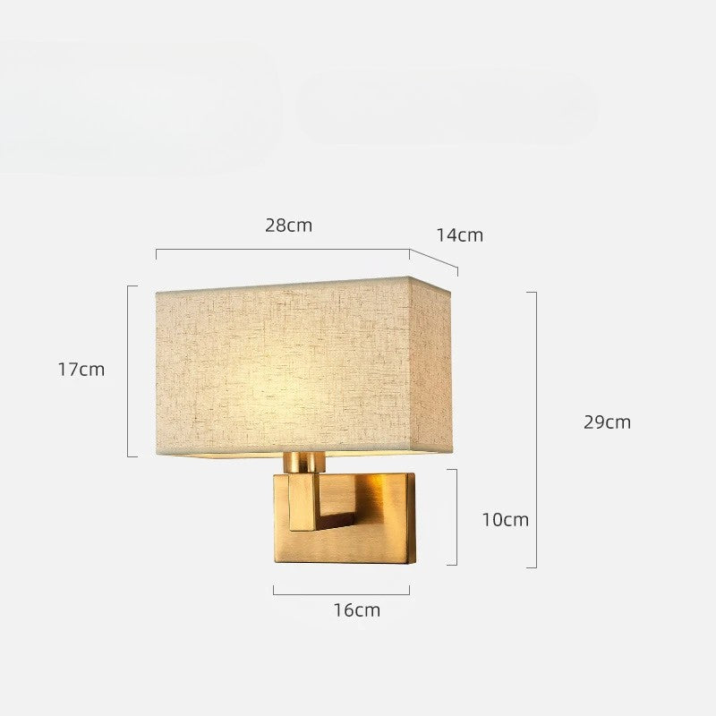 Lampe de chevet murale LumaNova avec abat-jour en tissu