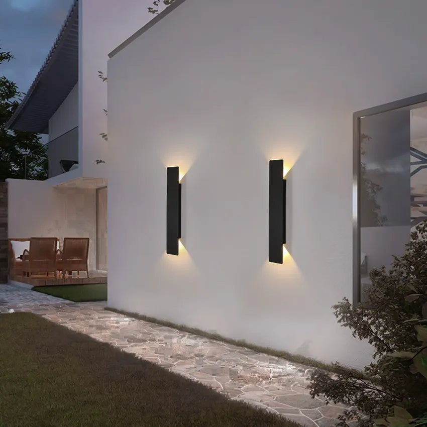 Lampe d'extérieur Porte d'entrée IP65 Aluminium Up Down LED Blanc Chaud Noir 9,7 à 61 cm Façade Entrée | Sansotis