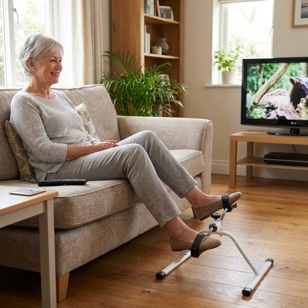 Mini Vélo d'Appartement pour Bureau, Canapé et Chaise – Bras et Jambes, Résistance Réglable, jusqu'à 150 kg
