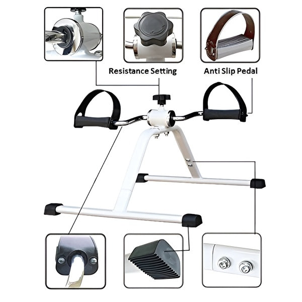 Mini Vélo d'Appartement pour Bureau, Canapé et Chaise – Bras et Jambes, Résistance Réglable, jusqu'à 150 kg