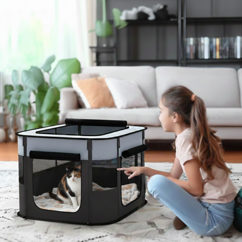 PopUpPalace Enclos pliable pour chiots – Espace de jeu portable pour chat et chien jusqu'à 4 kg
