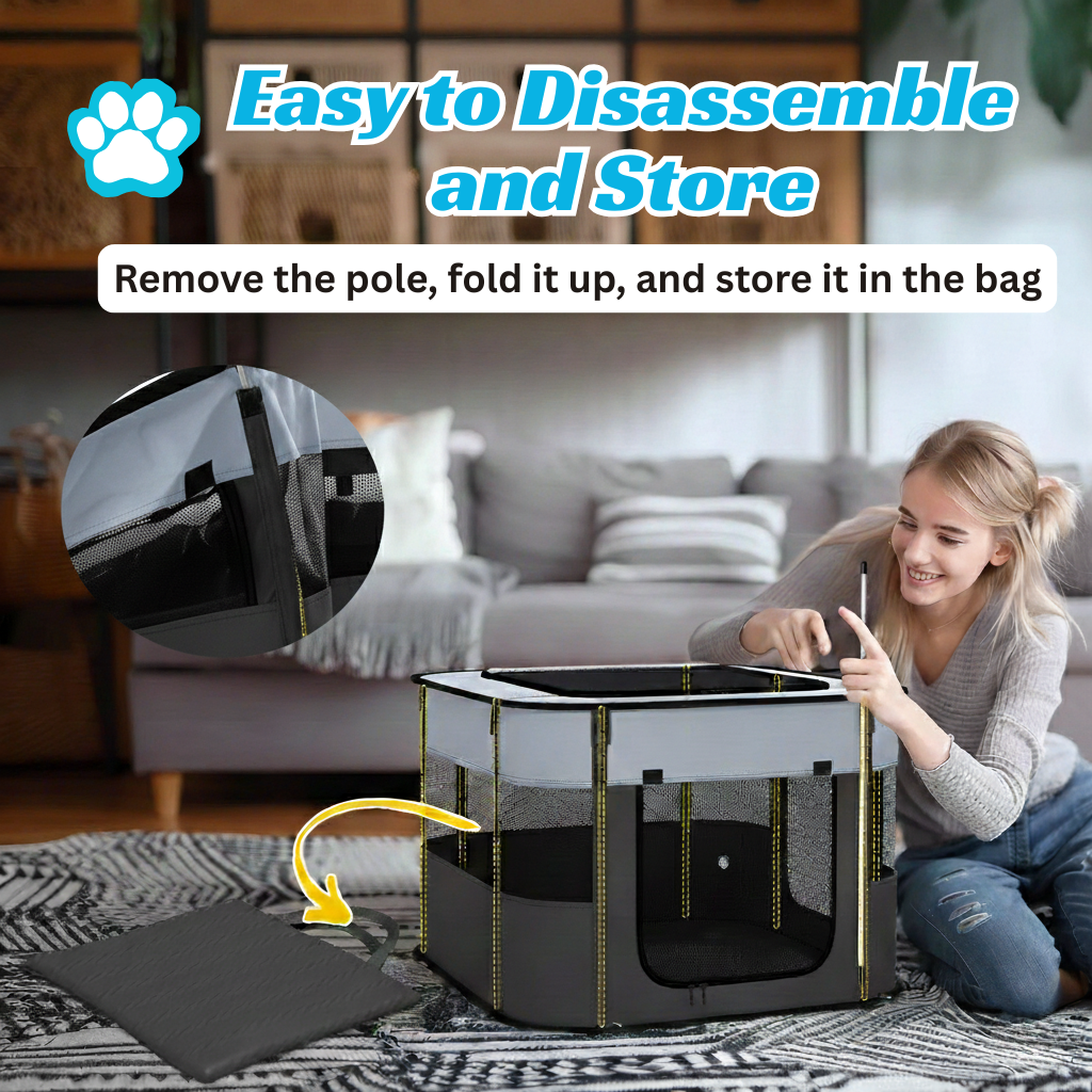 PopUpPalace Enclos pliable pour chiots – Espace de jeu portable pour chat et chien jusqu'à 4 kg