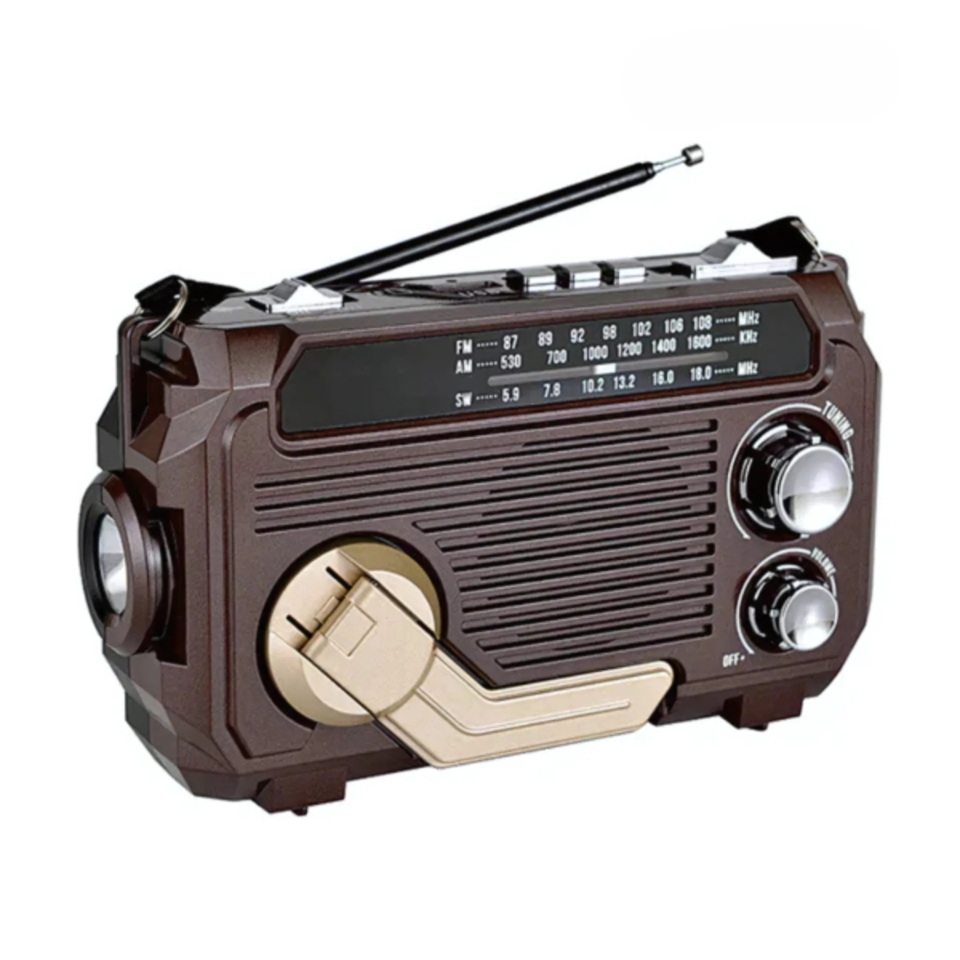 Radio d'urgence avec dynamo et panneau solaire pour une communication et un éclairage fiables