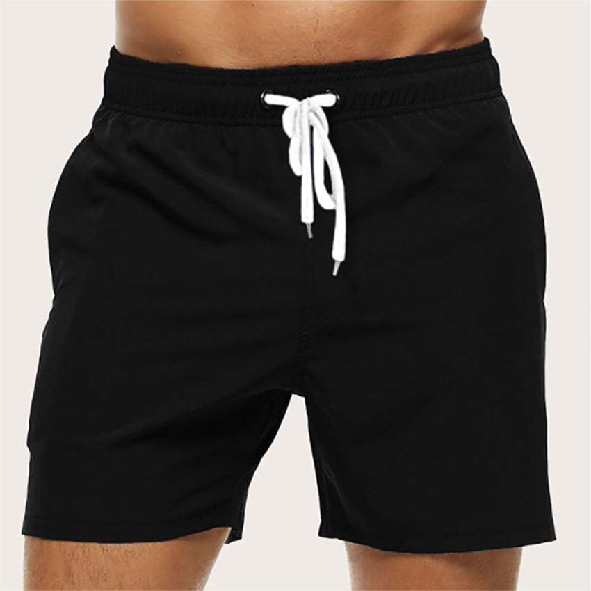 Shorts de bain pour homme en tissu à séchage rapide à taille élastiquée