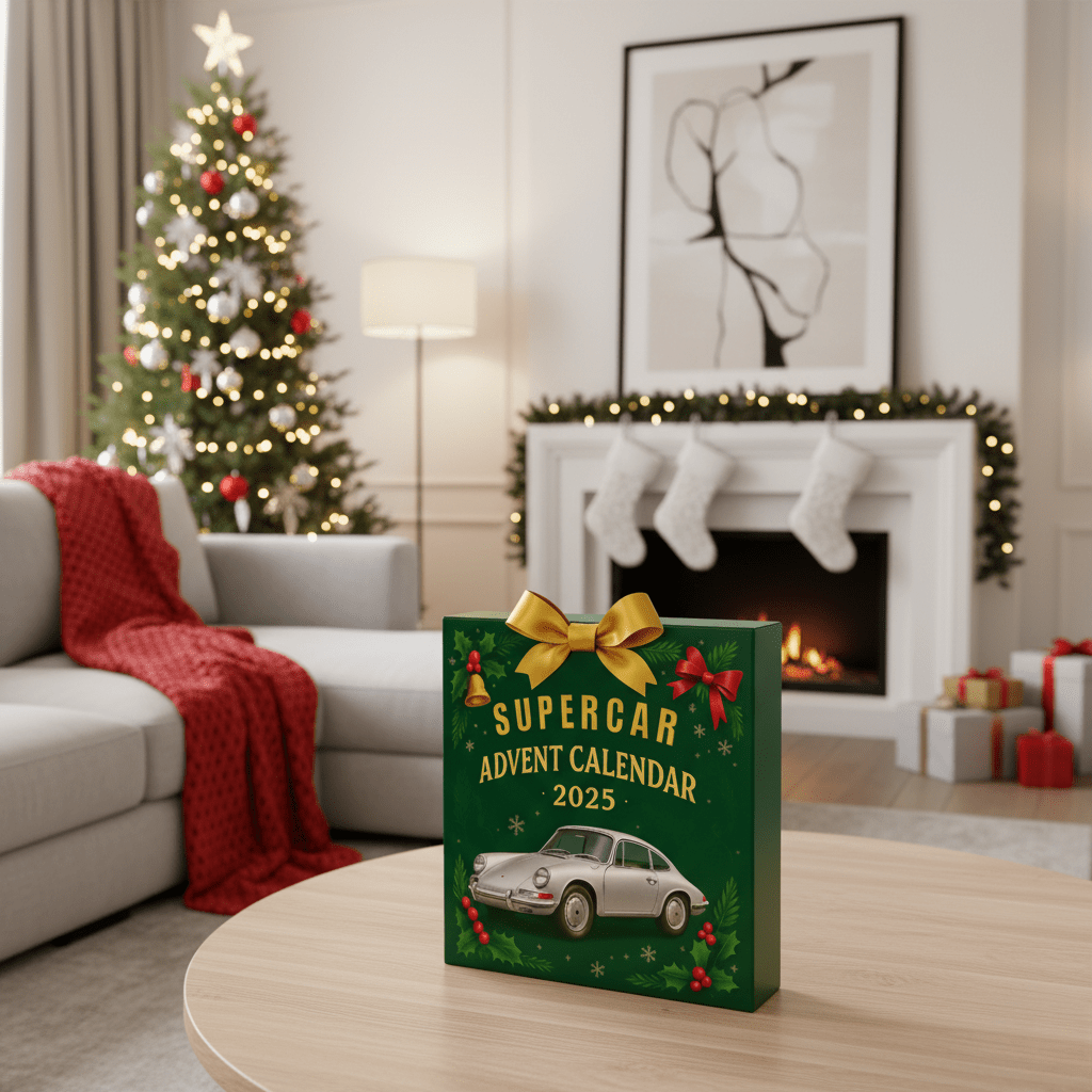 Calendrier de l'Avent supercars, 24 pièces de collection en acrylique