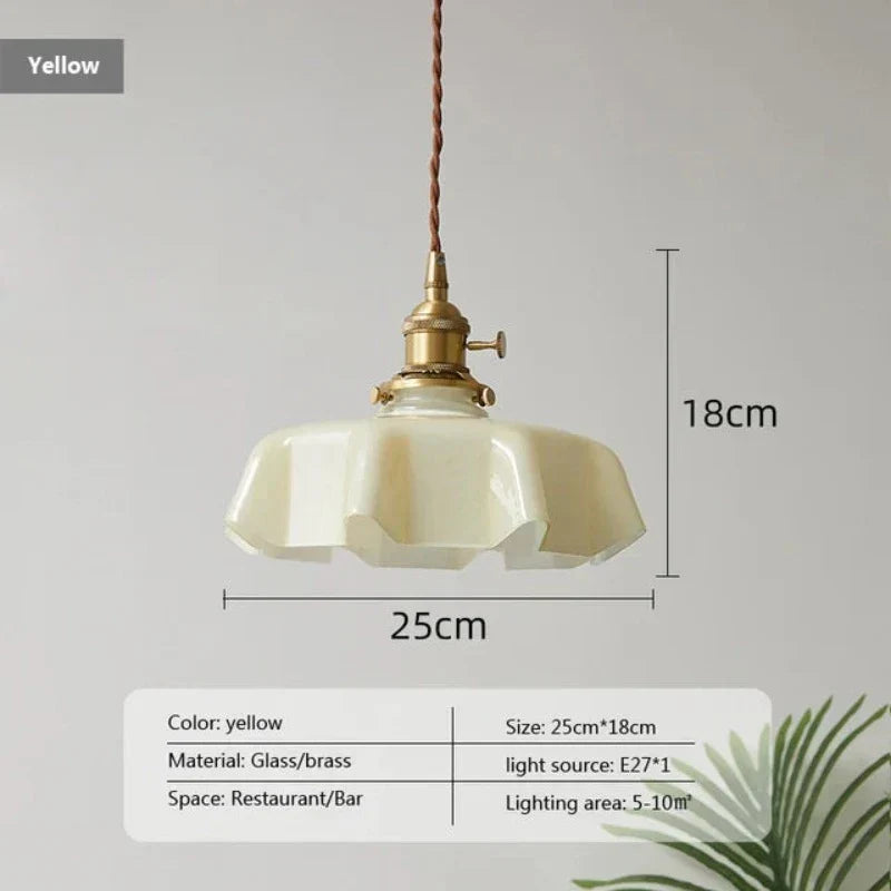 Lampe suspendue en laiton et verre, Vintage, Style français, pour cuisine, salon, Table à manger