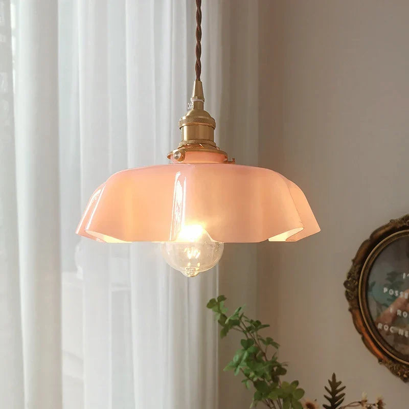 Lampe suspendue en laiton et verre, Vintage, Style français, pour cuisine, salon, Table à manger